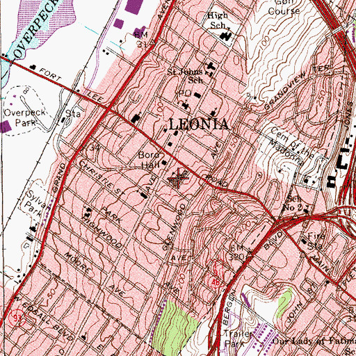 Topographic Map of Anna E Scott Elementary School, NJ