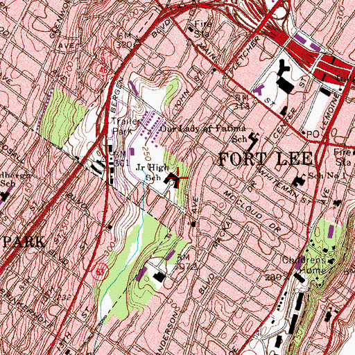 Topographic Map of Lewis F Cole Middle School, NJ