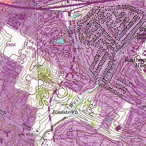 Topographic Map of Trinity Hill United Methodist Church, KY