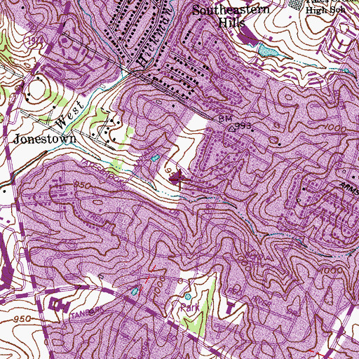 Topographic Map of Millcreek Elementary School, KY
