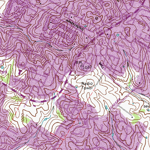 Topographic Map of Man-O-War Church of God, KY