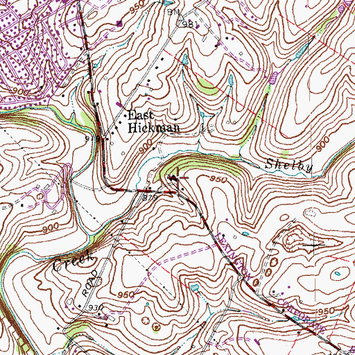 Topographic Map of East Hickman Baptist Church, KY