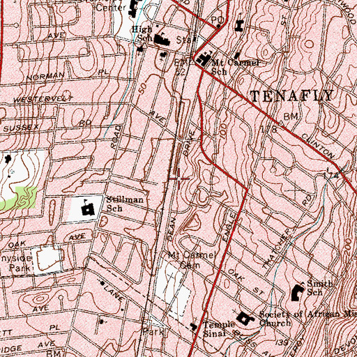 Topographic Map of Dean Park, NJ