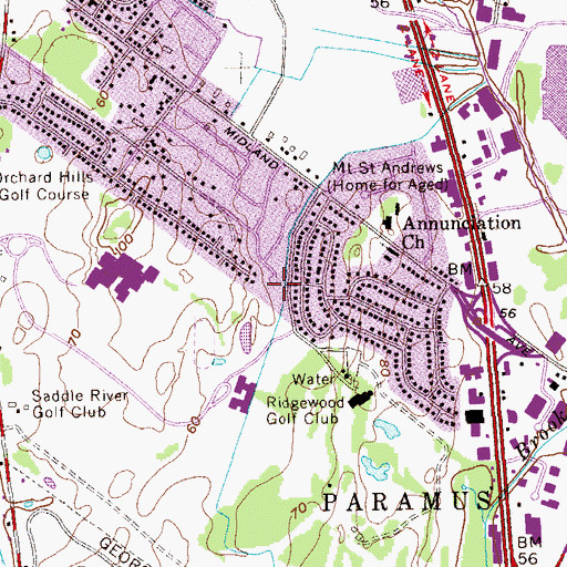 Topographic Map of Sirianni Park, NJ