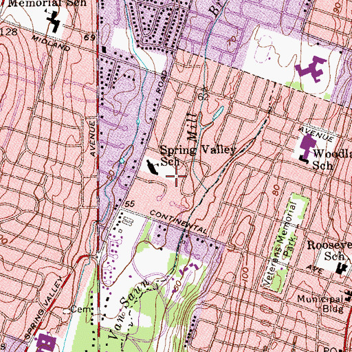 Topographic Map of Waymele Park, NJ