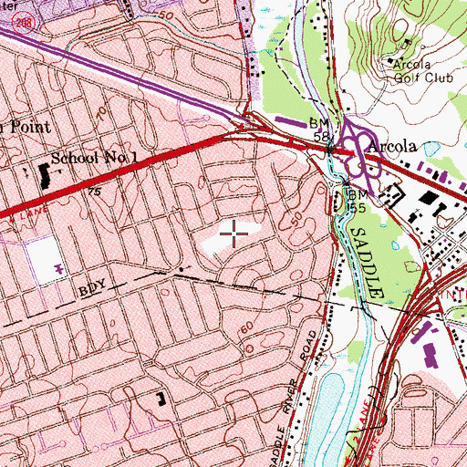 Topographic Map of Brookdale Park, NJ