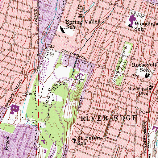 Topographic Map of Bergen County Zoological Park, NJ