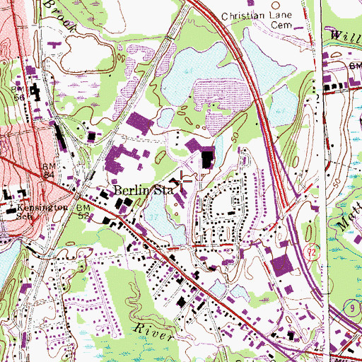Topographic Map of Berlin Station, CT