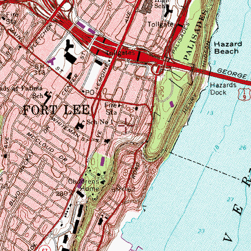 Topographic Map of Congregation Young Israel of Fort Lee, NJ