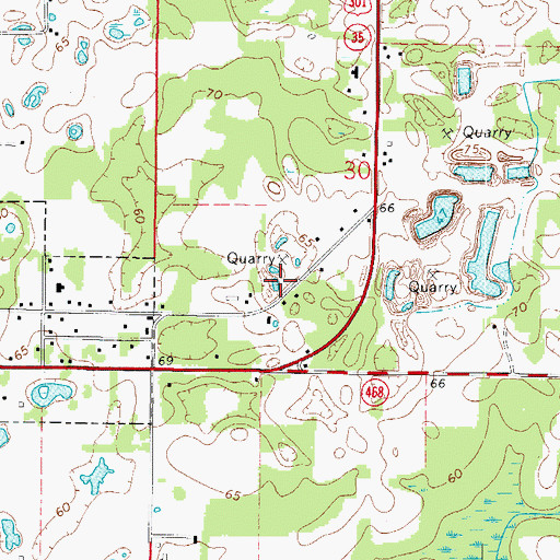 Topographic Map of Sumter County Fire Department And Rescue Station 33 South Wildwood, FL