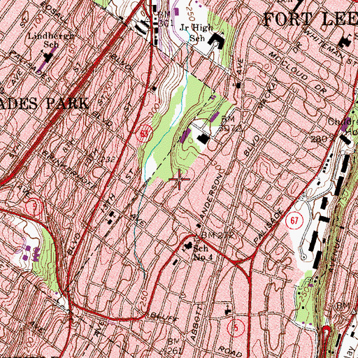 Topographic Map of Presidential Mall Shopping Center, NJ