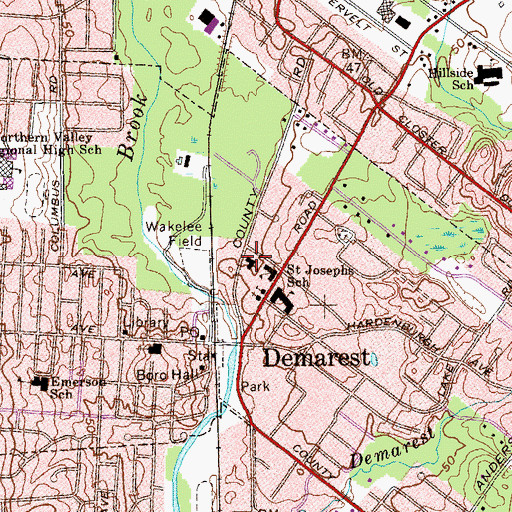 Topographic Map of Saint Joseph's Roman Catholic Church, NJ