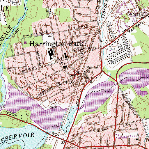 Topographic Map of Saint Andrew's Episcopal Church, NJ