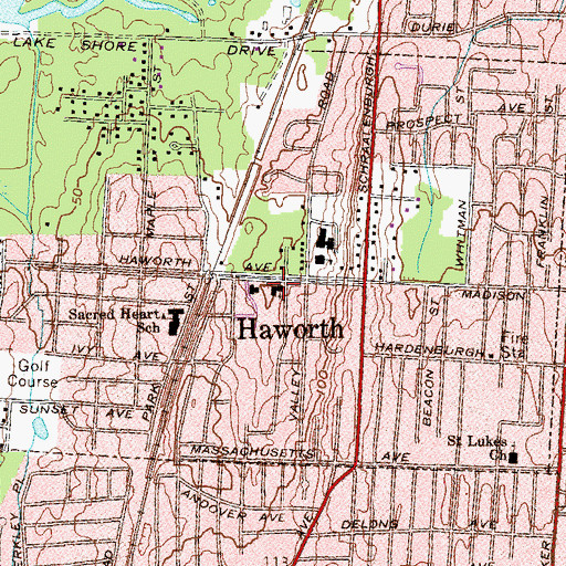 Topographic Map of First Congregational United Church of Christ, NJ