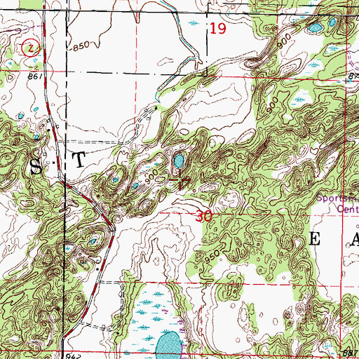 Topographic Map of Eagle Oak Opening State Natural Area, WI