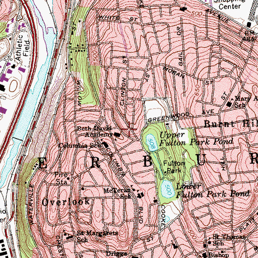 Topographic Map of Beth David Academy, CT