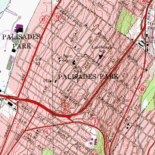 Topographic Map of Grace Evangelical Lutheran Church, NJ
