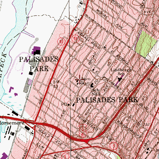 Topographic Map of Central Bible Chapel, NJ