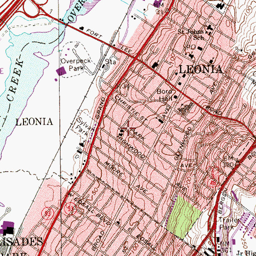 Topographic Map of All Saints Episcopal Church, NJ