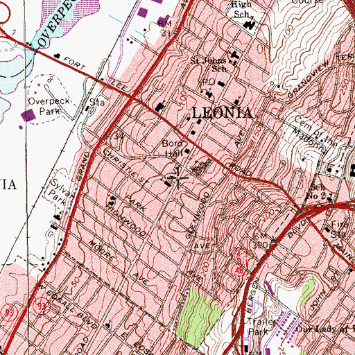 Topographic Map of Congregation Adas Emuno, NJ
