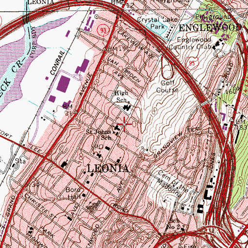 Topographic Map of Saint John the Evangelist Roman Catholic Church, NJ