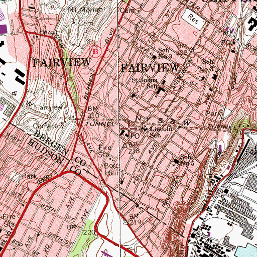 Topographic Map of Ascension Greek Orthodox Church, NJ