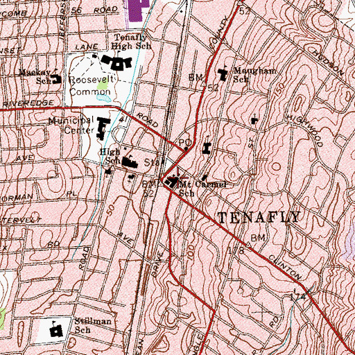 Topographic Map of Our Lady of Mount Carmel Roman Catholic Church, NJ