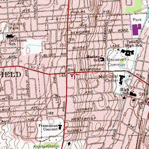 Topographic Map of Trinity Lutheran Church, NJ
