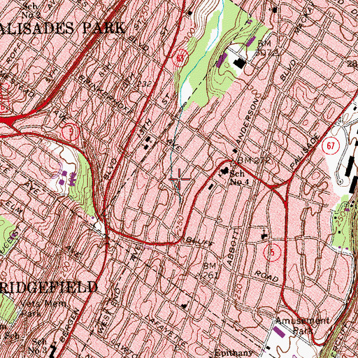 Topographic Map of Inwood Terrace Park, NJ