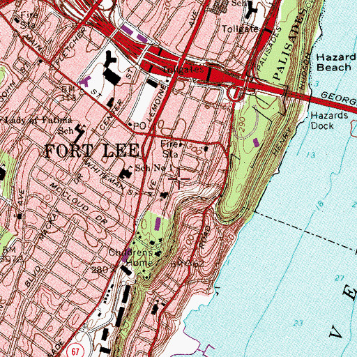 Topographic Map of Monument Park, NJ