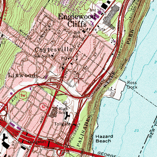 Topographic Map of Coytesville Park, NJ