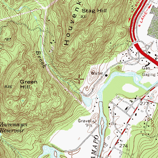 Topographic Map of Ramapo College of New Jersey, NJ