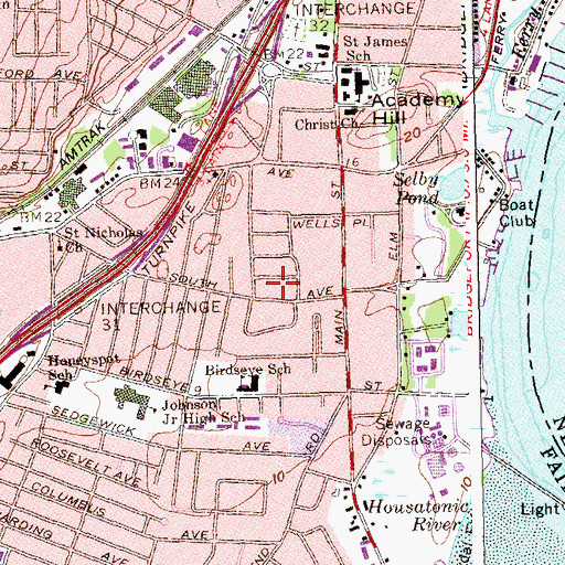 Topographic Map of Bethany Church, CT