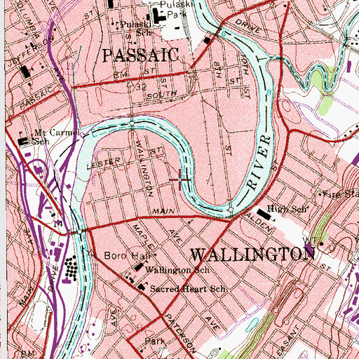 Topographic Map of John F Kennedy Memorial Library, NJ