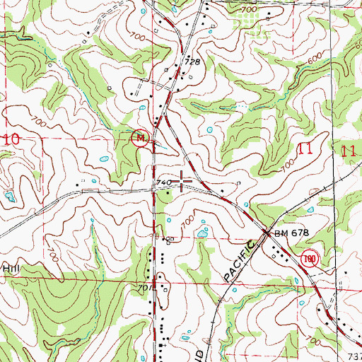 Topographic Map of Franklin County Water Tower, MO