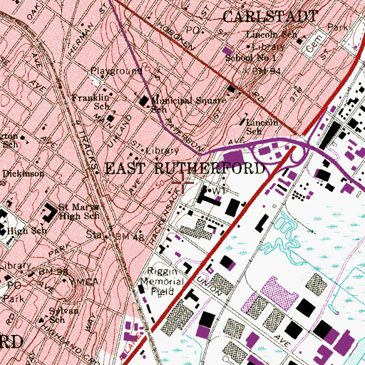 Topographic Map of John Wesley Methodist Church, NJ