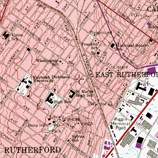 Topographic Map of Saint Marys Convent, NJ