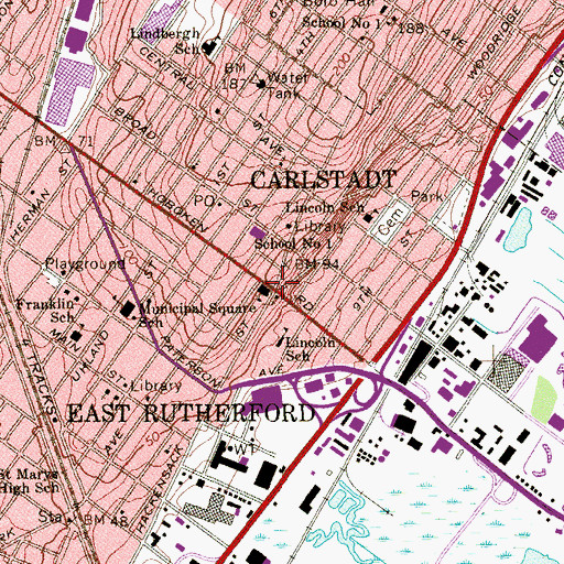 Topographic Map of Saint Joseph's Parochial School, NJ
