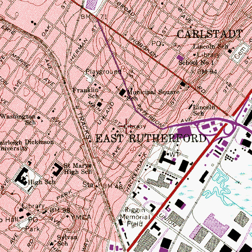 Topographic Map of Christ United Methodist Church, NJ