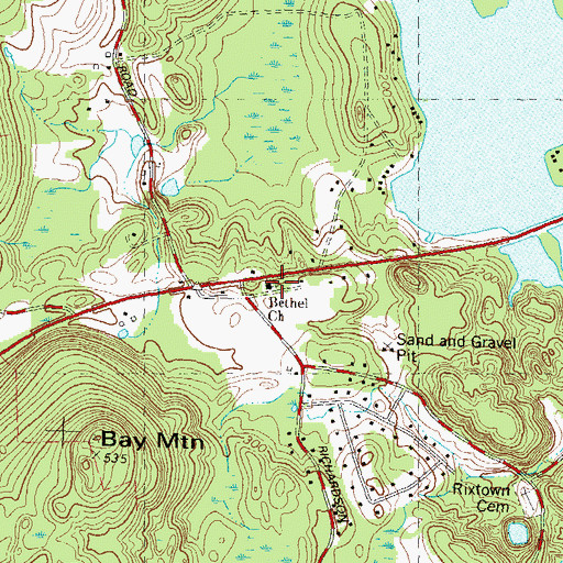 Topographic Map of Bethel Church, CT