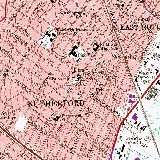 Topographic Map of Lincoln Park, NJ