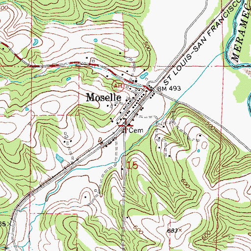 Topographic Map of Lighthouse Baptist Church, MO