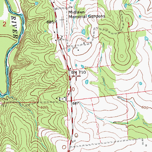 Topographic Map of Franklin County Baptist Association Building, MO