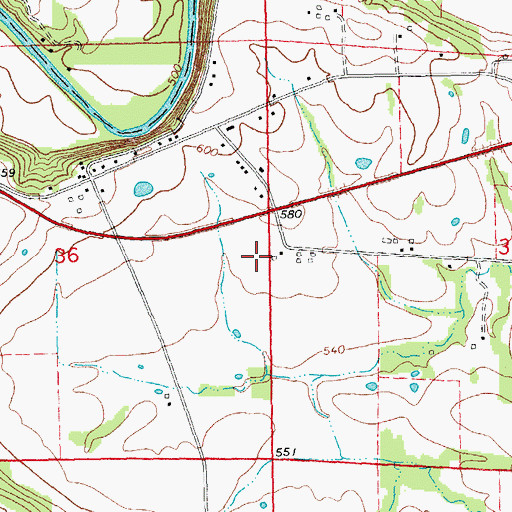 Topographic Map of Union Fire Protection District Station 3, MO