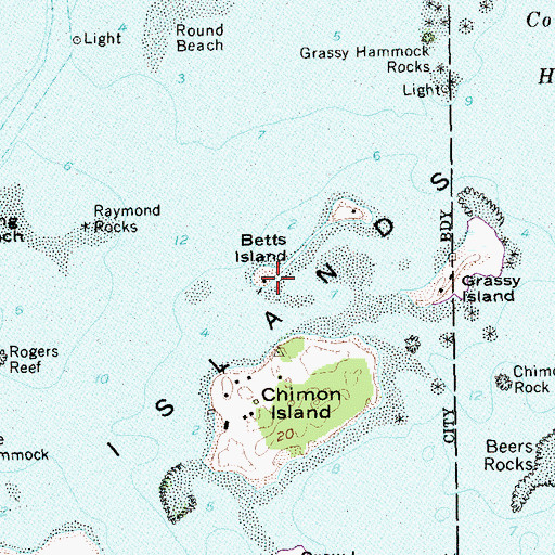 Topographic Map of Betts Island, CT