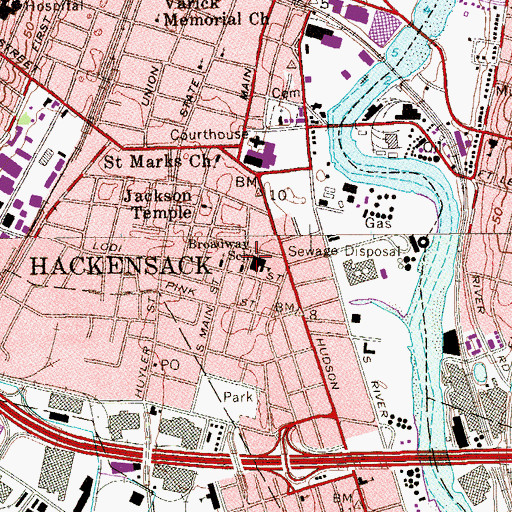 Topographic Map of Saint Francis of Assisi Church, NJ