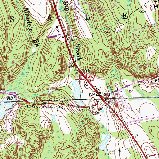 Topographic Map of Big Brook, CT