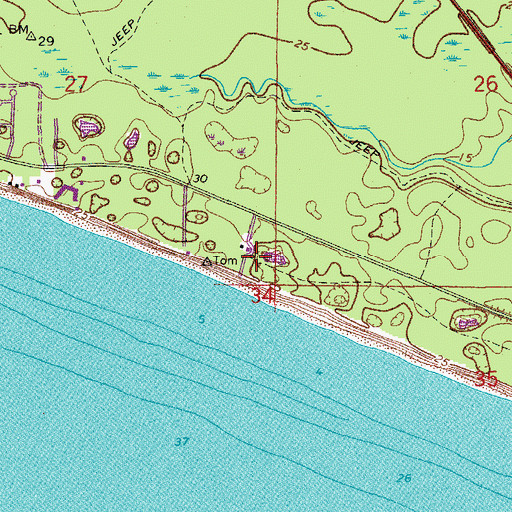 Topographic Map of Alys Beach, FL