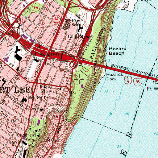 Topographic Map of Fort Lee (historical), NJ