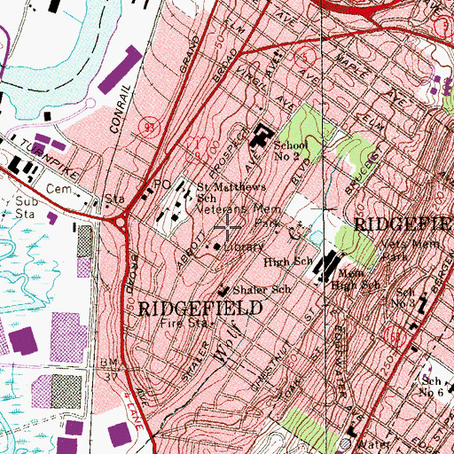 Topographic Map of Abbott Avenue School (historical), NJ